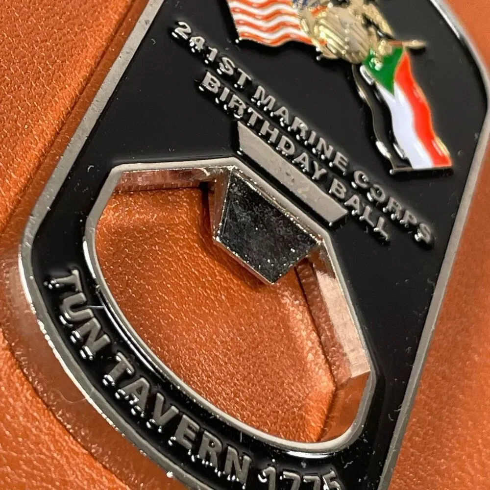 USMC Tun Tavern Bottle Opener Coin Dog Tag Marine Corps‎ Birthday Ball 052